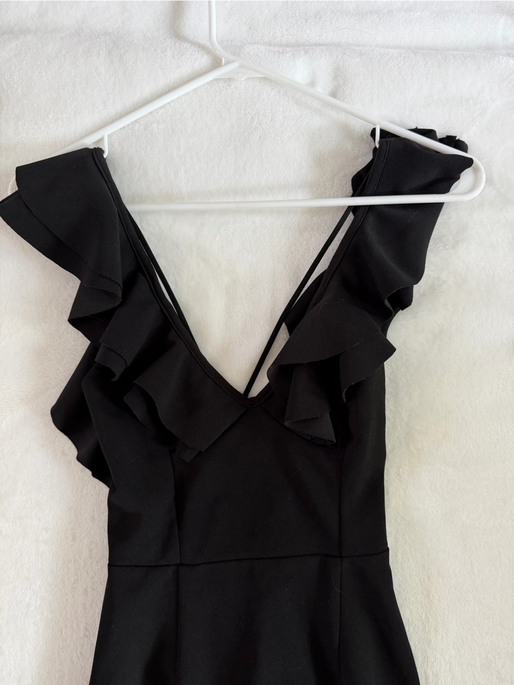 Black Ruffle Midi Dress - Picture 4 of 6